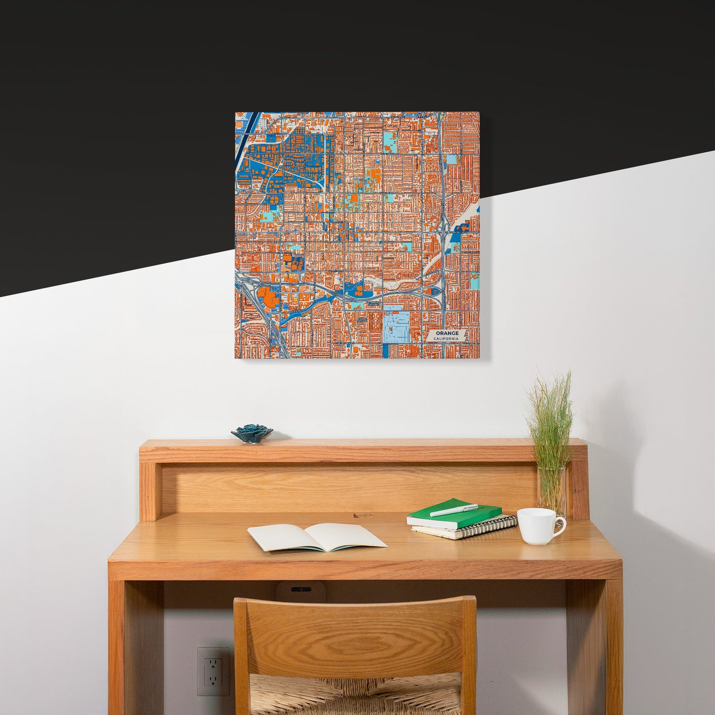 Orange California Colorful City Map Canvas Print Scene