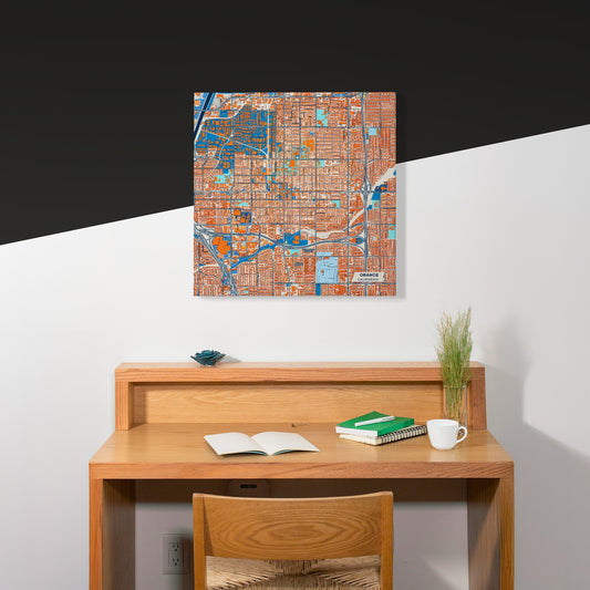 Orange California Colorful City Map Canvas Print Scene