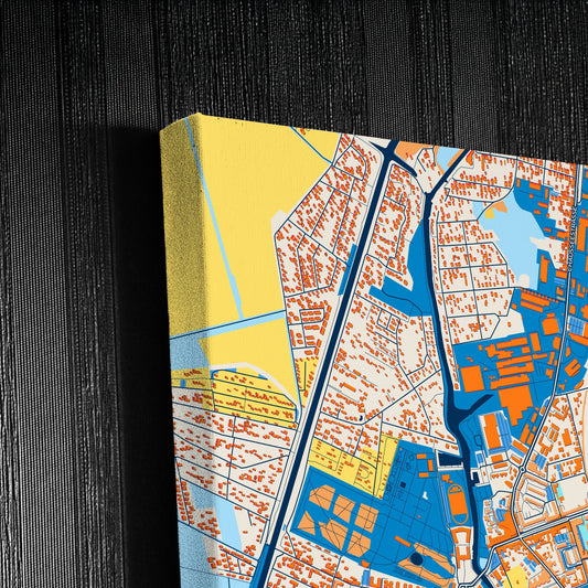 Oranienburg Germany Colorful City Map Canvas Print Detail