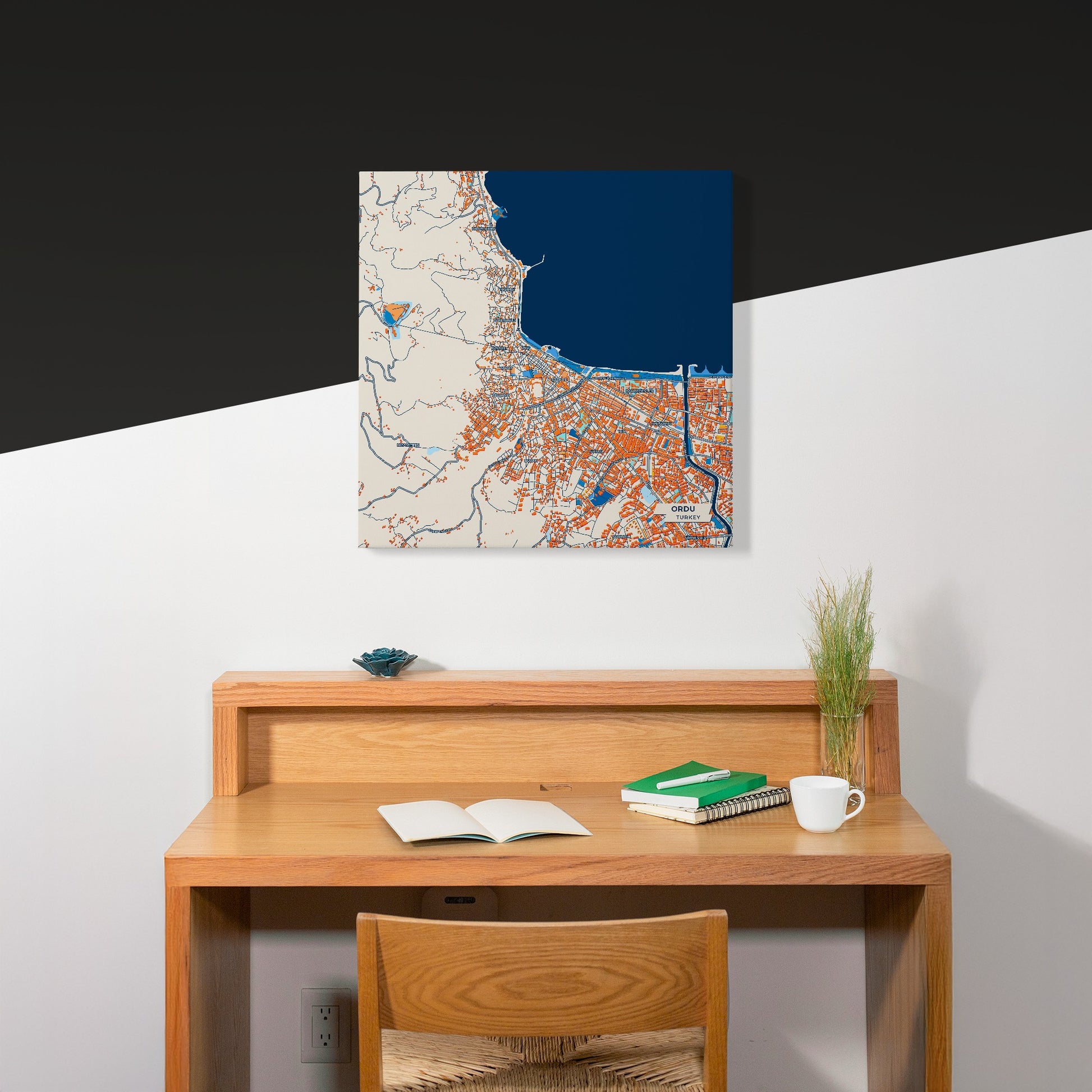 Ordu Turkey Colorful City Map Canvas Print Scene