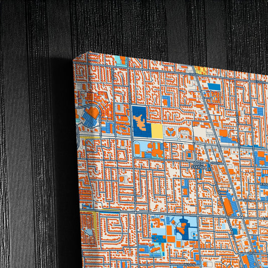 Orem Utah Colorful City Map Canvas Print Detail