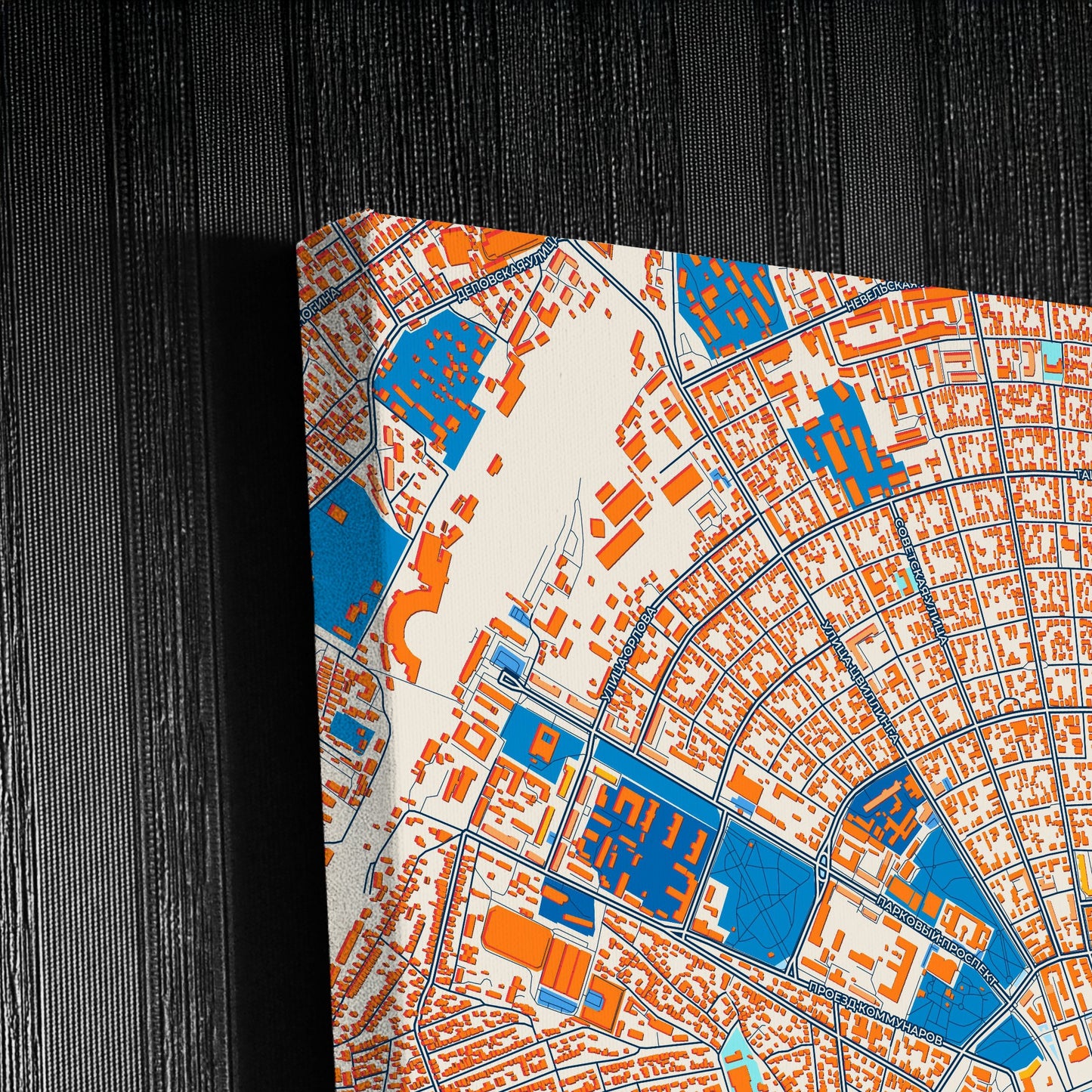 Orenburg Russia Colorful City Map Canvas Print Detail