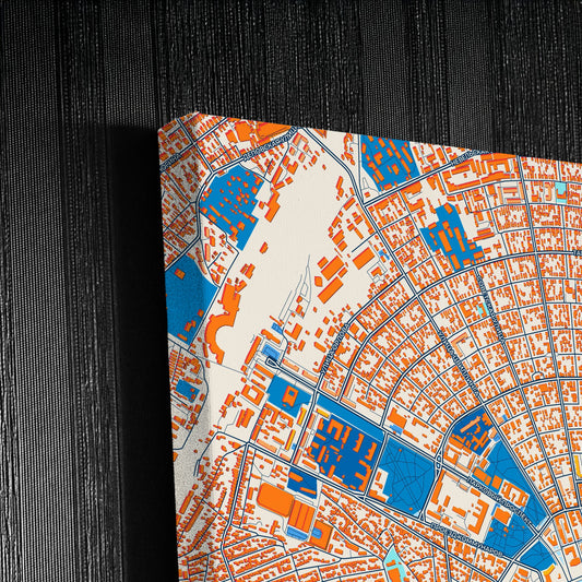 Orenburg Russia Colorful City Map Canvas Print Detail