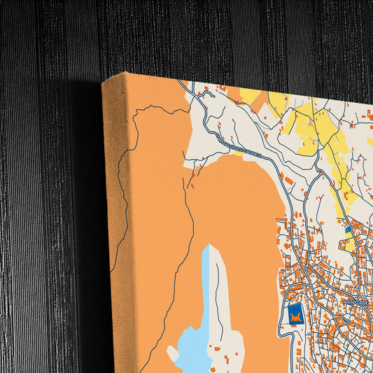 Orhangazi̇ Turkey Colorful City Map Canvas Print Detail