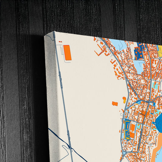 Orhei Moldova Colorful City Map Canvas Print Detail