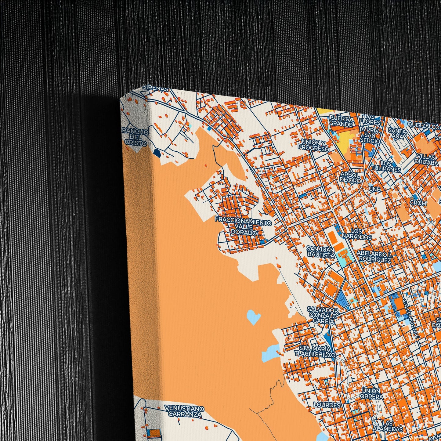 Orizaba Mexico Colorful City Map Canvas Print Detail