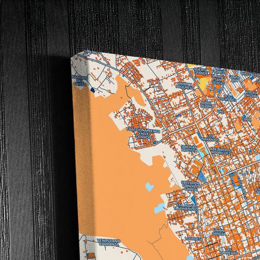 Orizaba Mexico Colorful City Map Canvas Print Detail