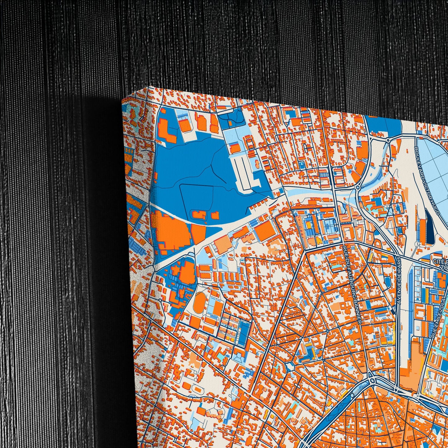 Orléans France Colorful City Map Canvas Print Detail