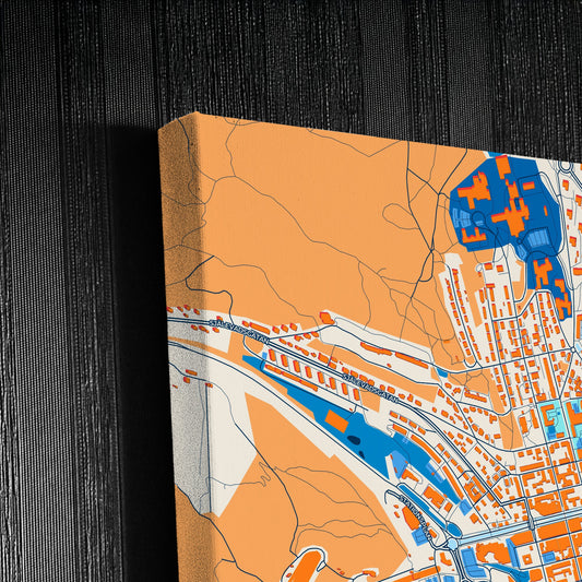 Örnsköldsvik Sweden Colorful City Map Canvas Print Detail