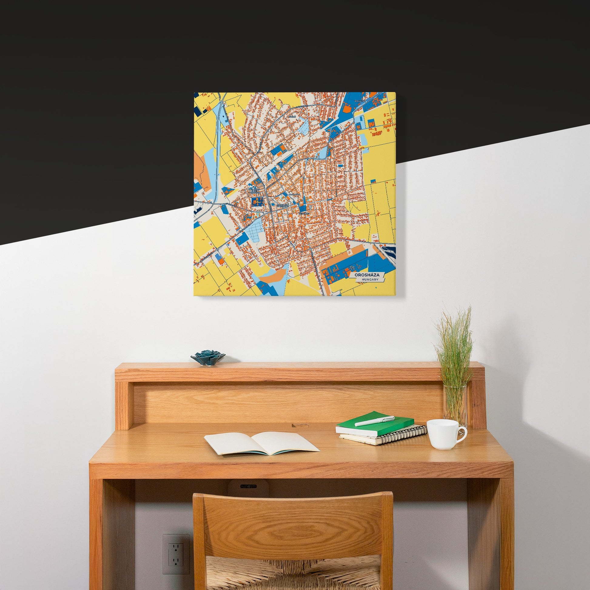 Orosháza Hungary Colorful City Map Canvas Print Scene