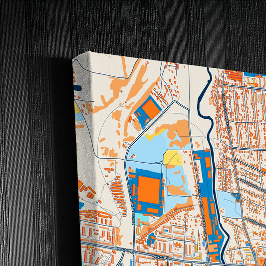 Арша Belarus Colorful City Map Canvas Print Detail