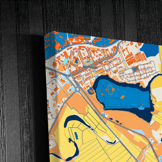Орск Russia Colorful City Map Canvas Print Detail