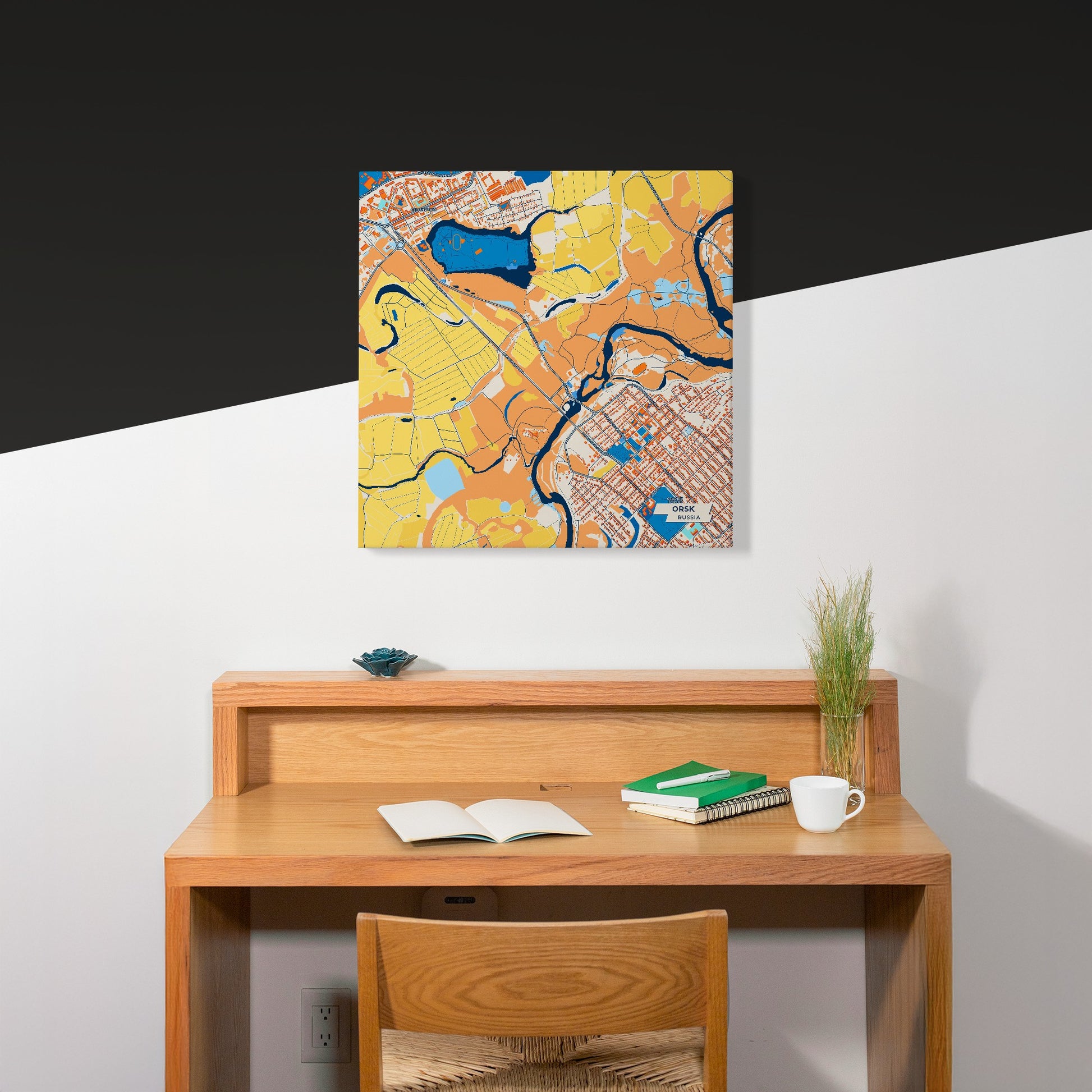 Орск Russia Colorful City Map Canvas Print Scene