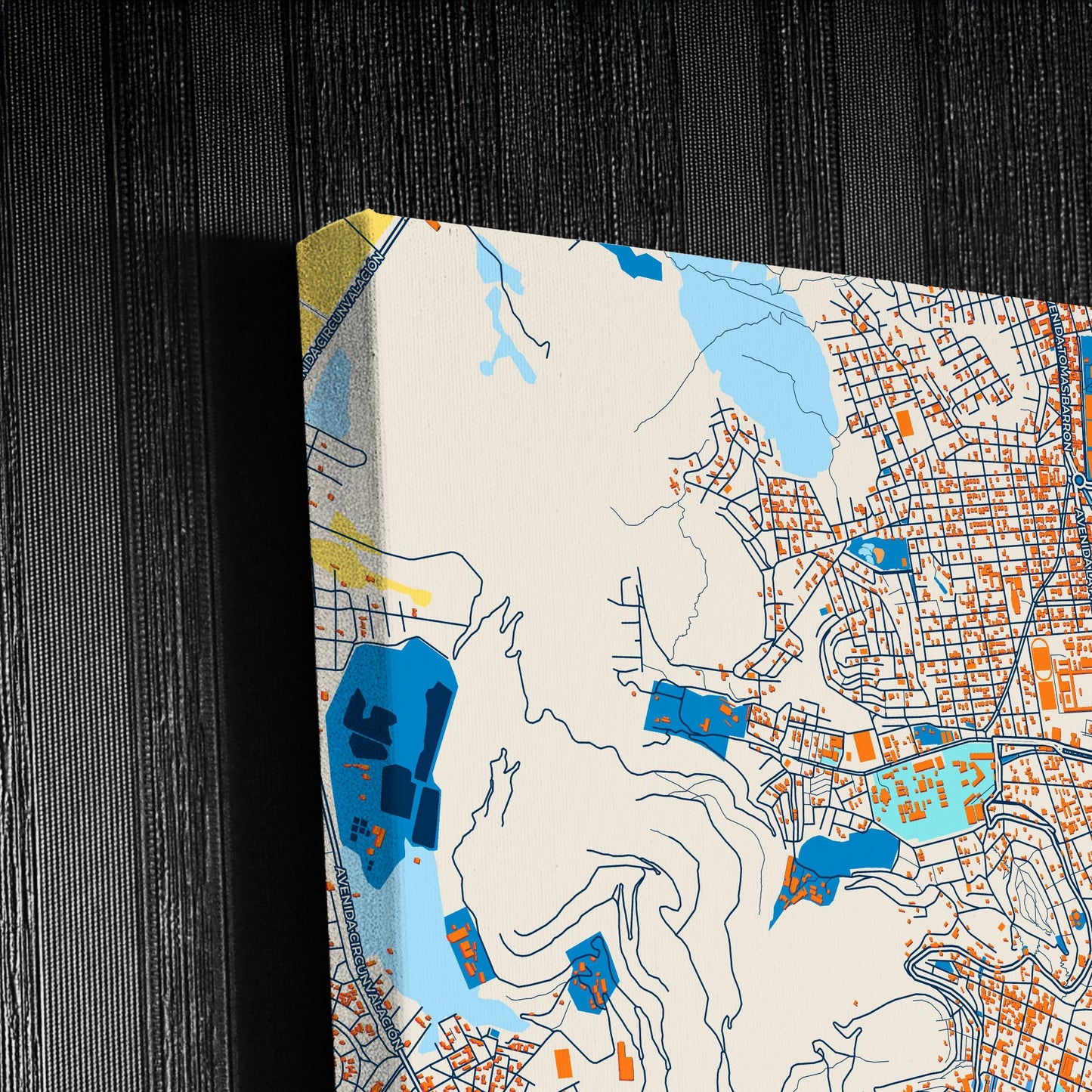 Oruro Bolivia Colorful City Map Canvas Print Detail