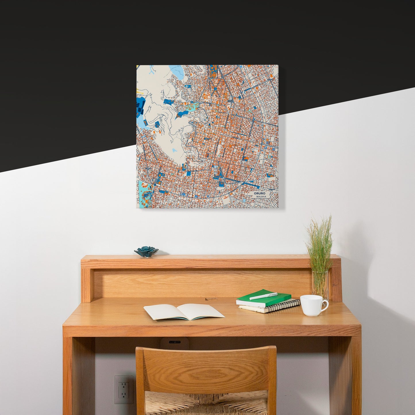 Oruro Bolivia Colorful City Map Canvas Print Scene