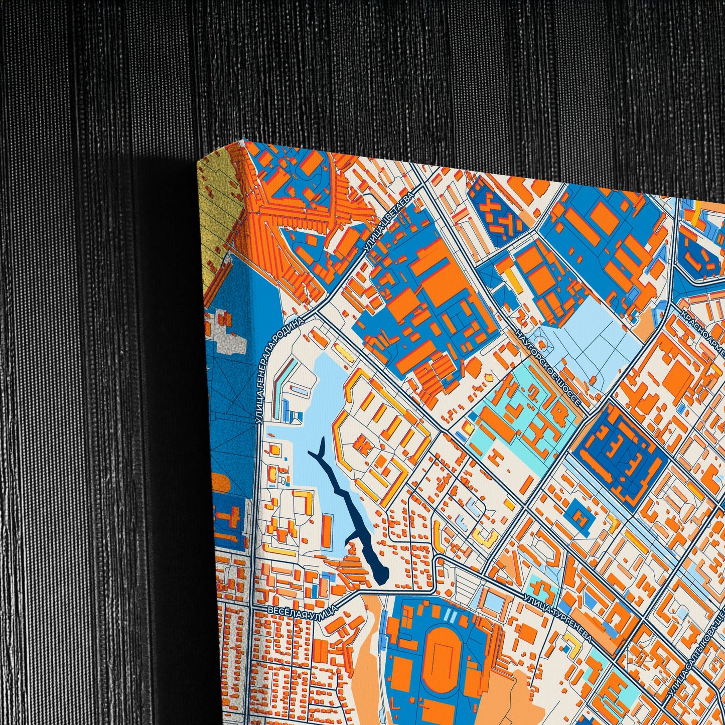 Орловская Russia Colorful City Map Canvas Print Detail