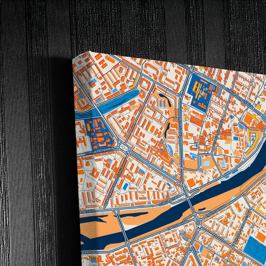 Oskemen Kazakhstan Colorful City Map Canvas Print Detail