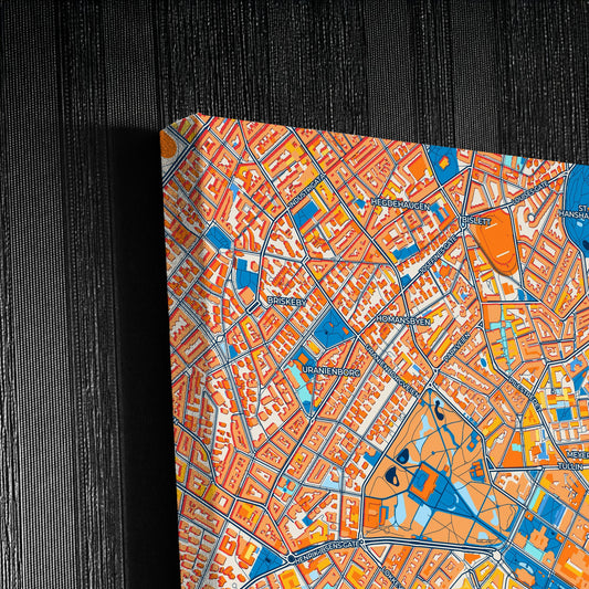 Oslo Norway Colorful City Map Canvas Print Detail