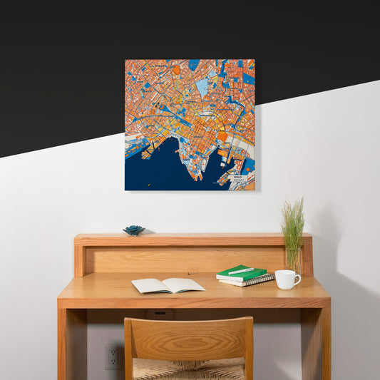 Oslo Norway Colorful City Map Canvas Print Scene