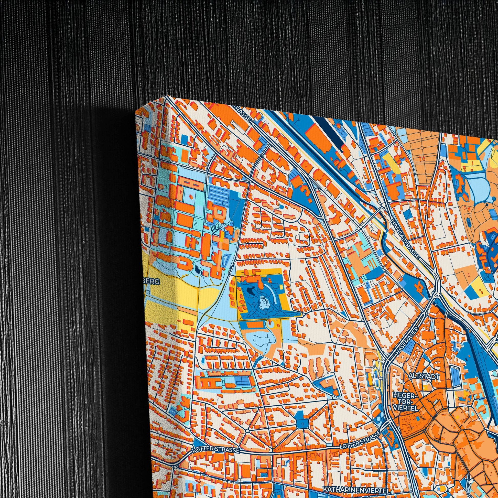 Osnabrück Germany Colorful City Map Canvas Print Detail