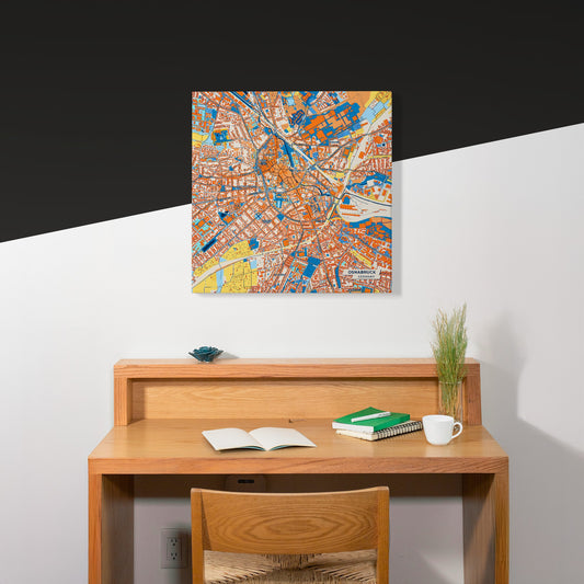 Osnabrück Germany Colorful City Map Canvas Print Scene