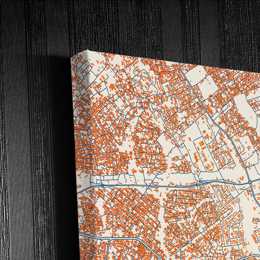 Osogbo Nigeria Colorful City Map Canvas Print Detail