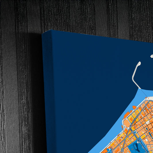 Ostend  Belgium Colorful City Map Canvas Print Detail
