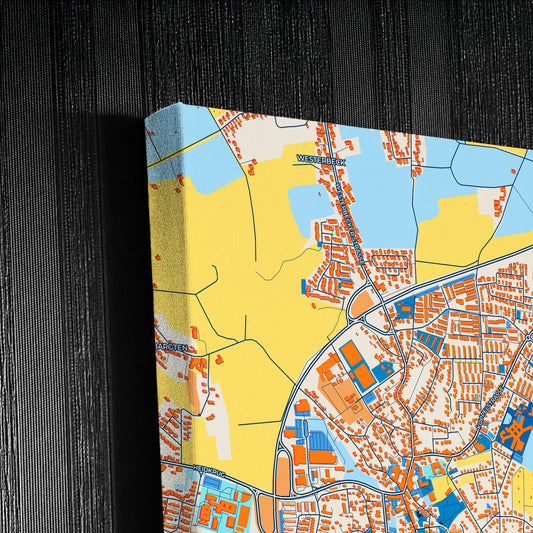 Osterholz-Scharmbeck Germany Colorful City Map Canvas Print Detail