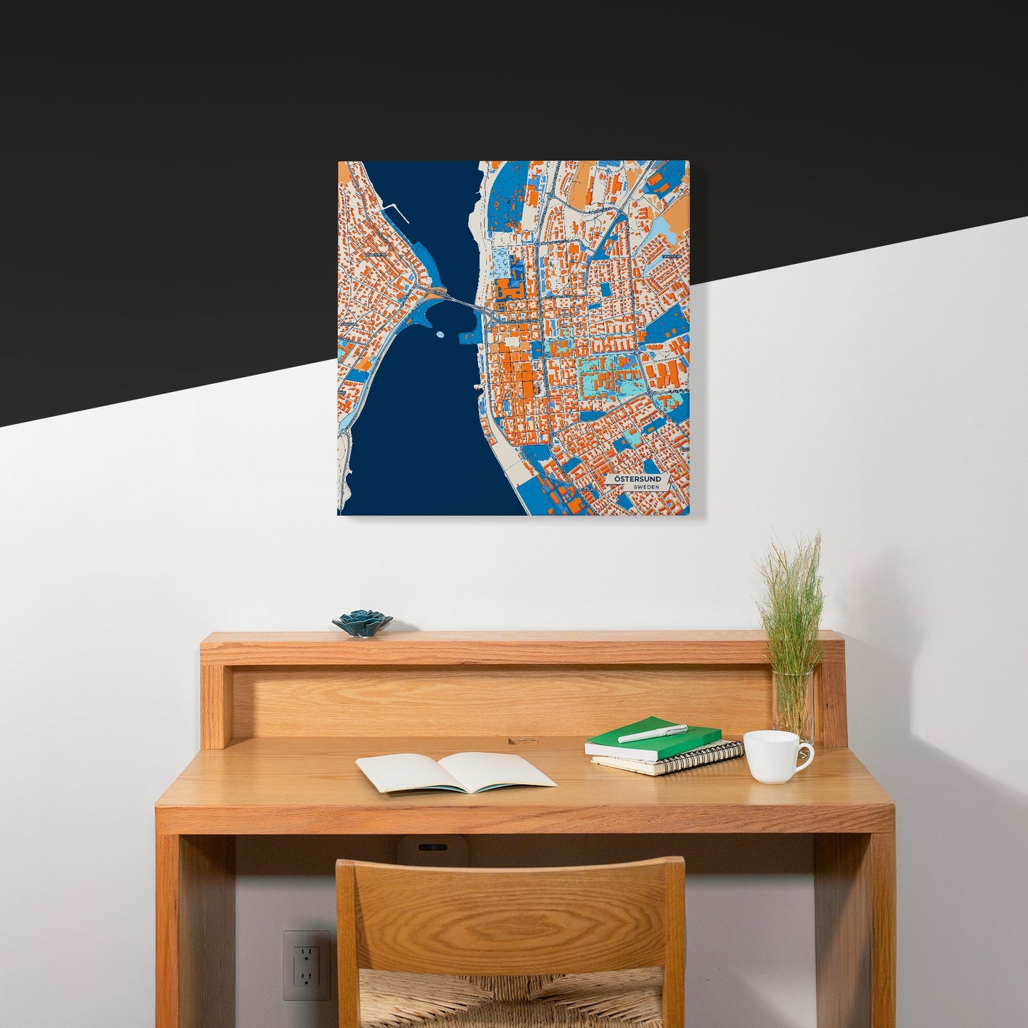 Östersund Sweden Colorful City Map Canvas Print Scene