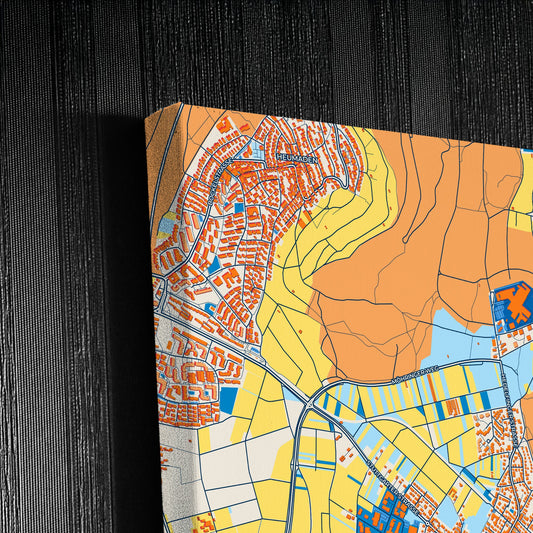 Ostfildern Germany Colorful City Map Canvas Print Detail