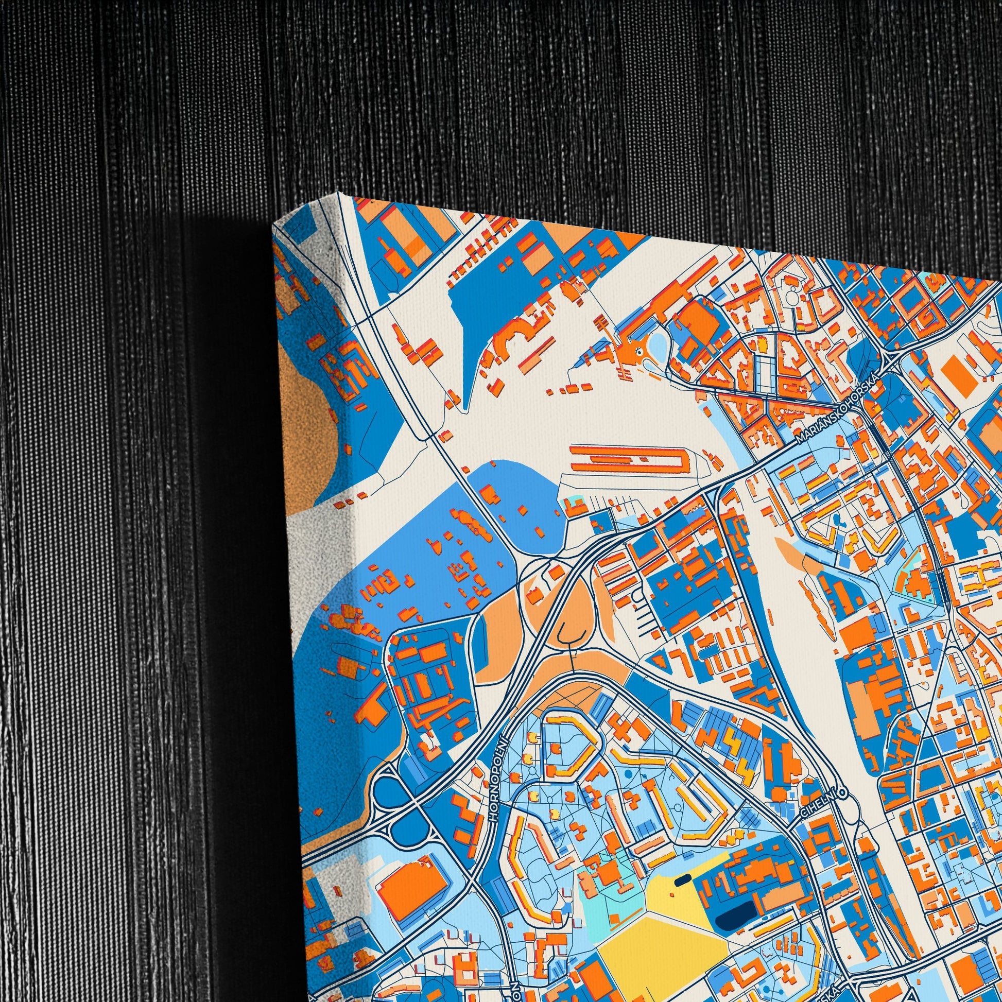 Ostrava Czechia Colorful City Map Canvas Print Detail