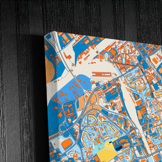 Ostrava Czechia Colorful City Map Canvas Print Detail