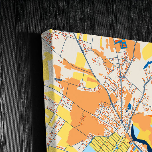 Ostrołęka Poland Colorful City Map Canvas Print Detail