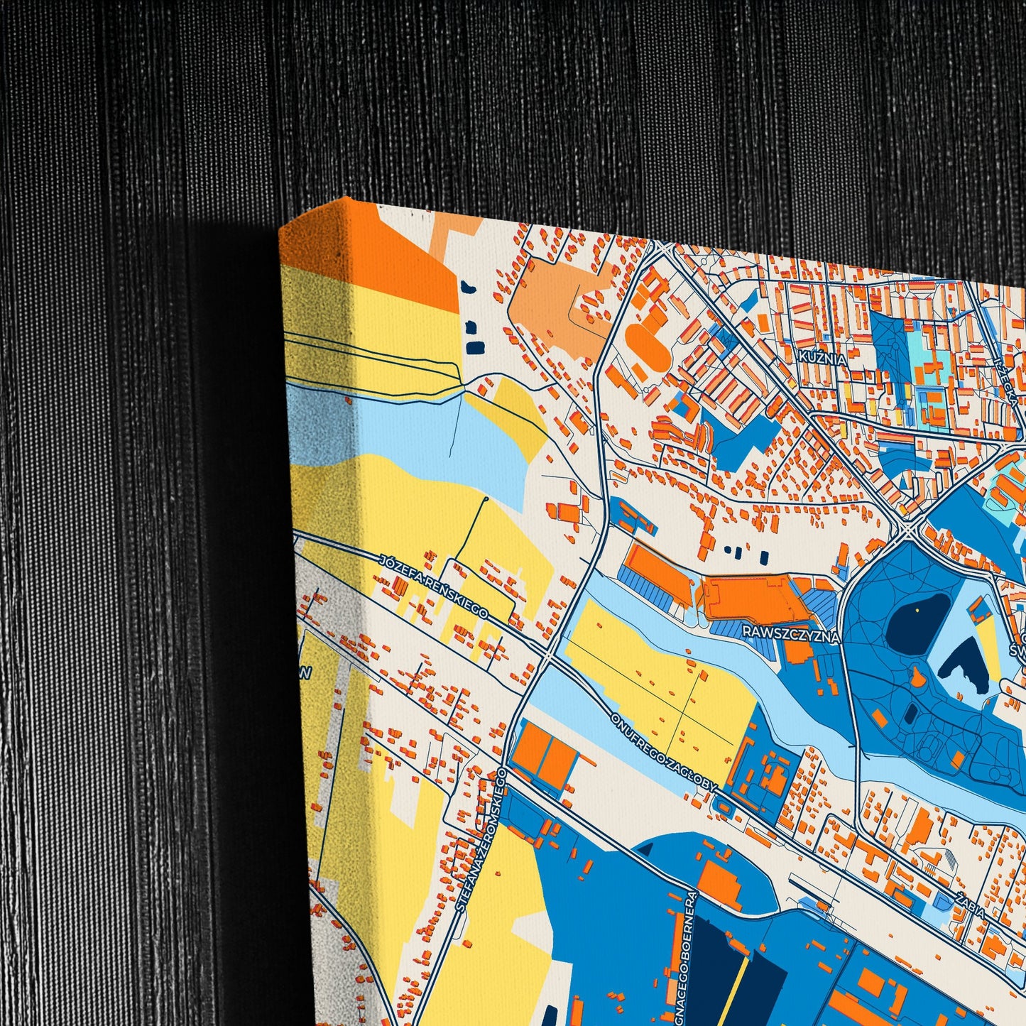Ostrowiec Świętokrzyski Poland Colorful City Map Canvas Print Detail