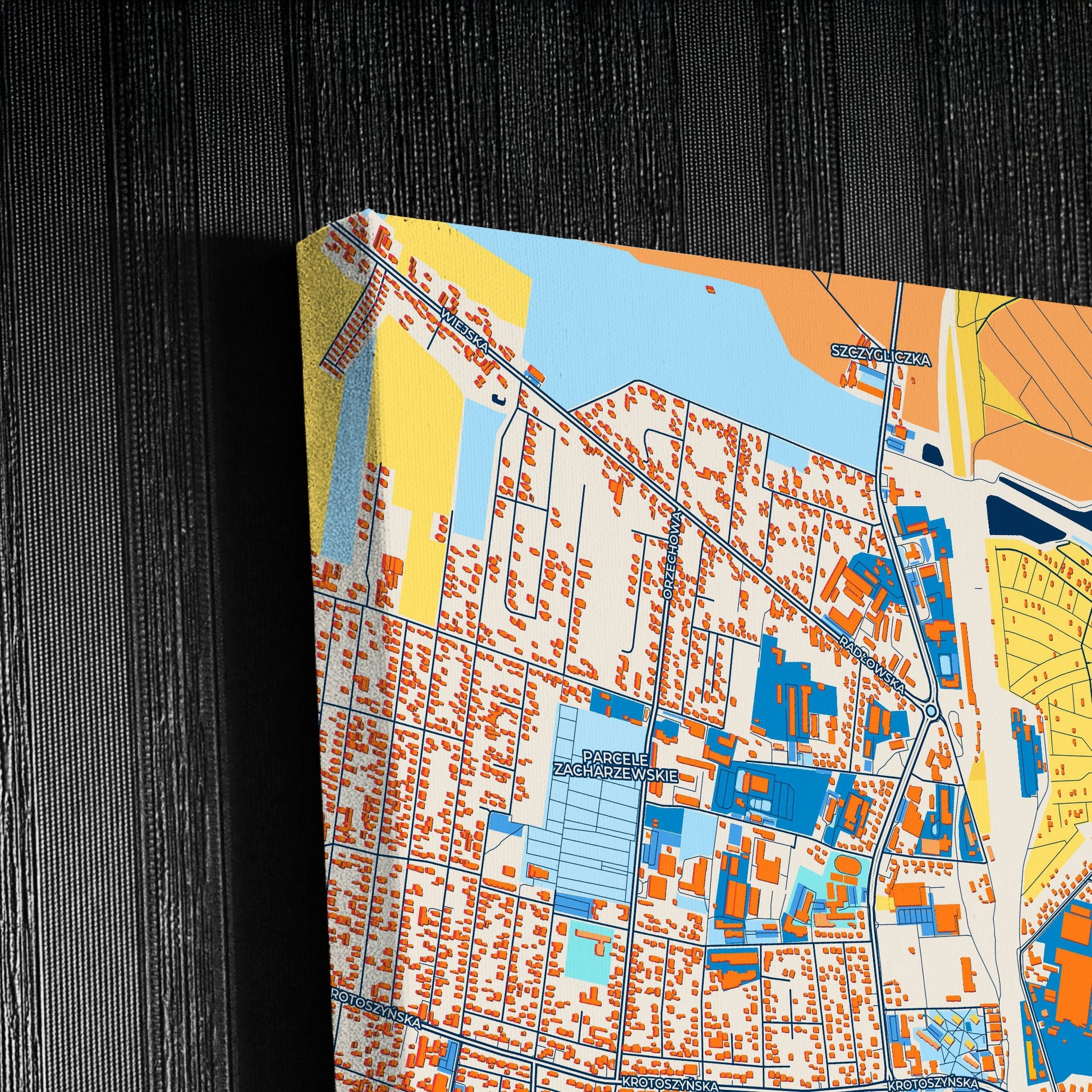 Ostrów Wielkopolski Poland Colorful City Map Canvas Print Detail
