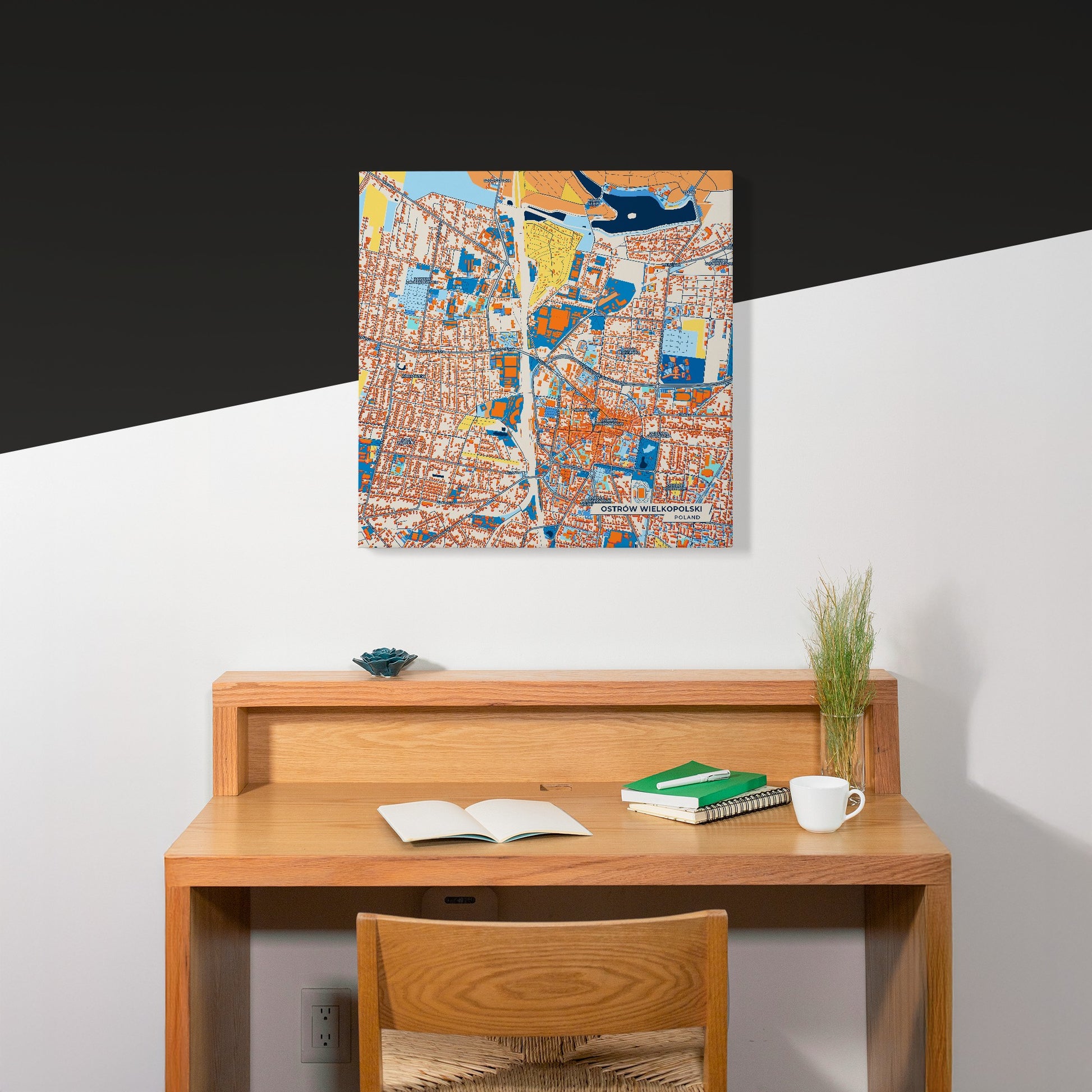 Ostrów Wielkopolski Poland Colorful City Map Canvas Print Scene