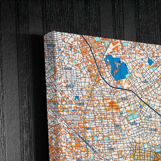 Ōta Japan Colorful City Map Canvas Print Detail
