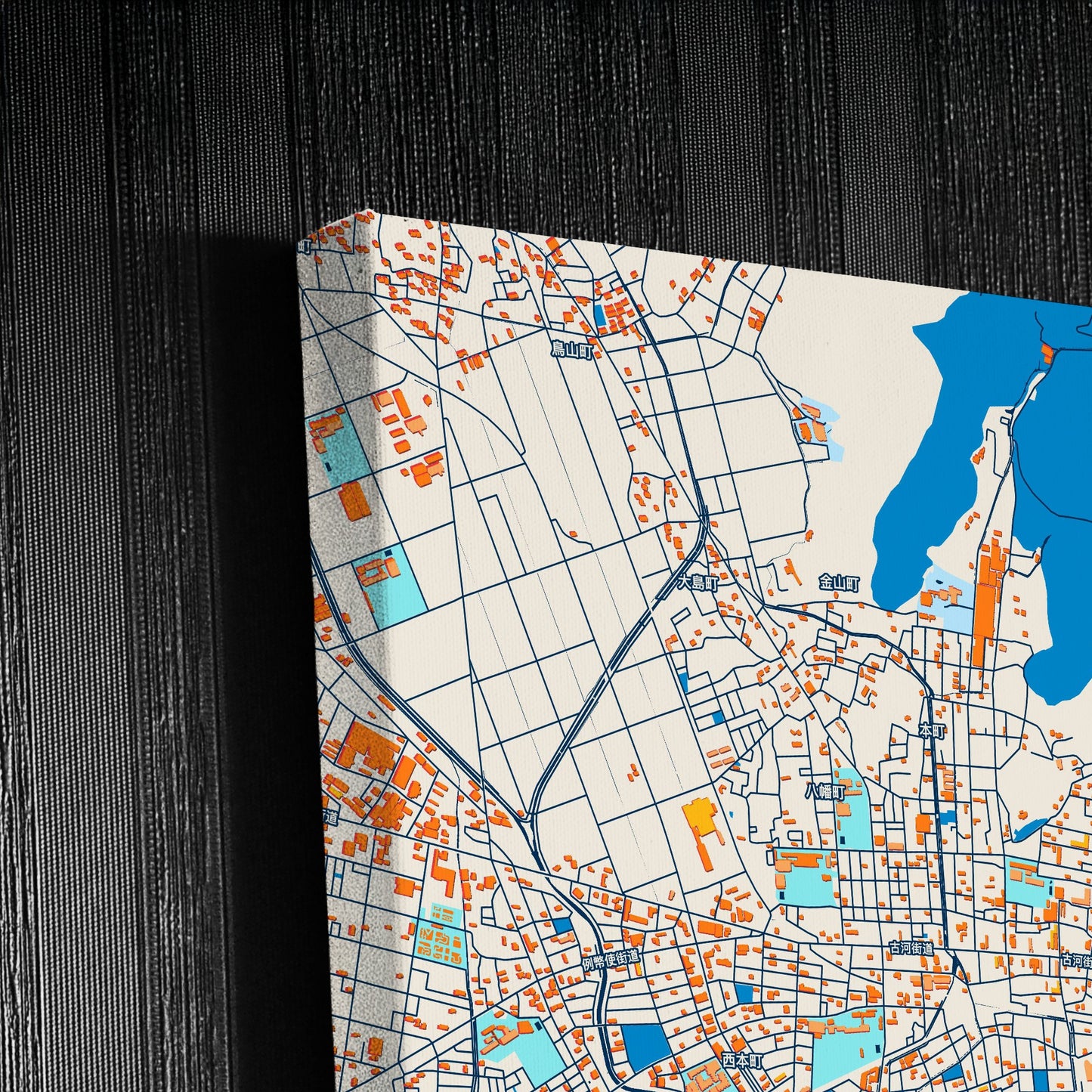 Ōta Japan Colorful City Map Canvas Print Detail