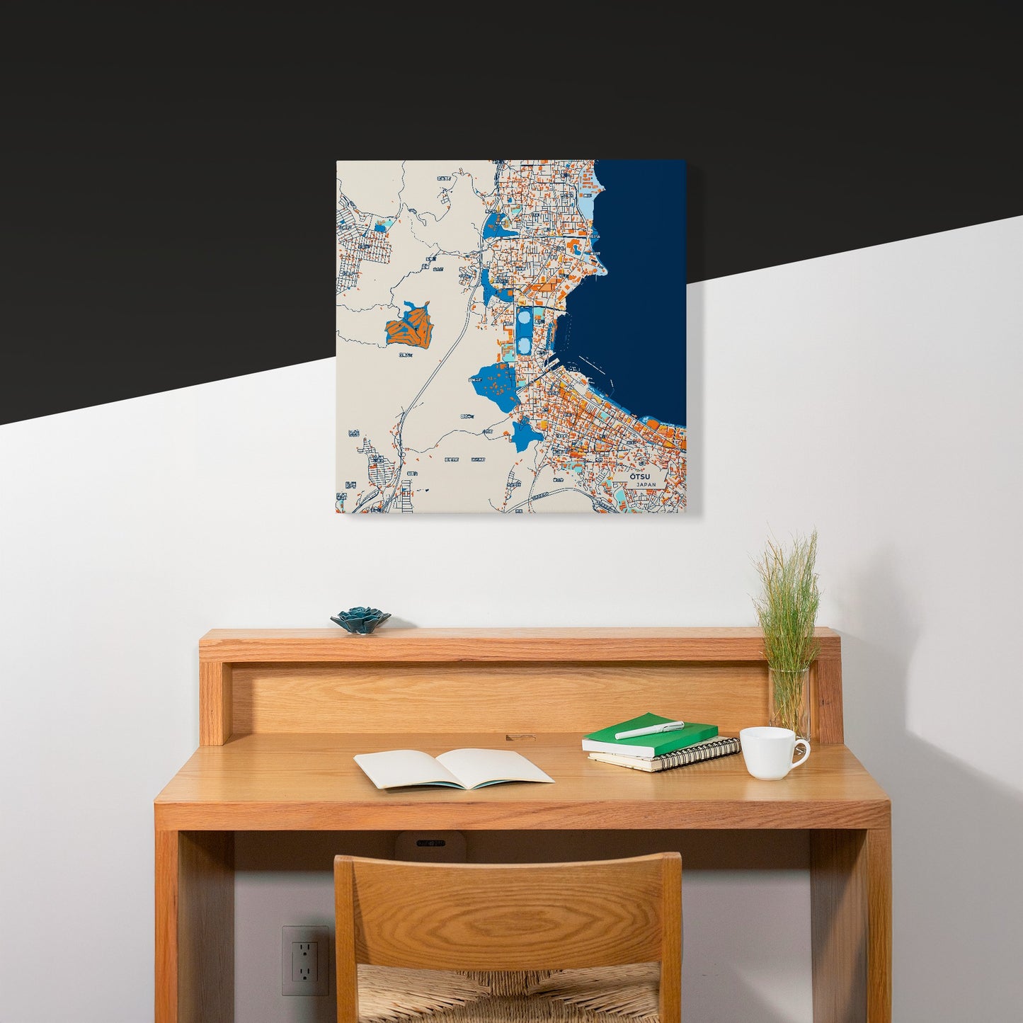 Ōtsu Japan Colorful City Map Canvas Print Scene