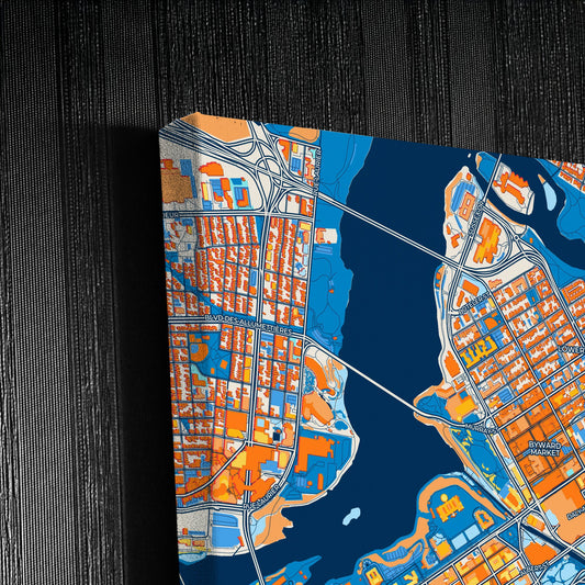 Ottawa Canada Colorful City Map Canvas Print Detail