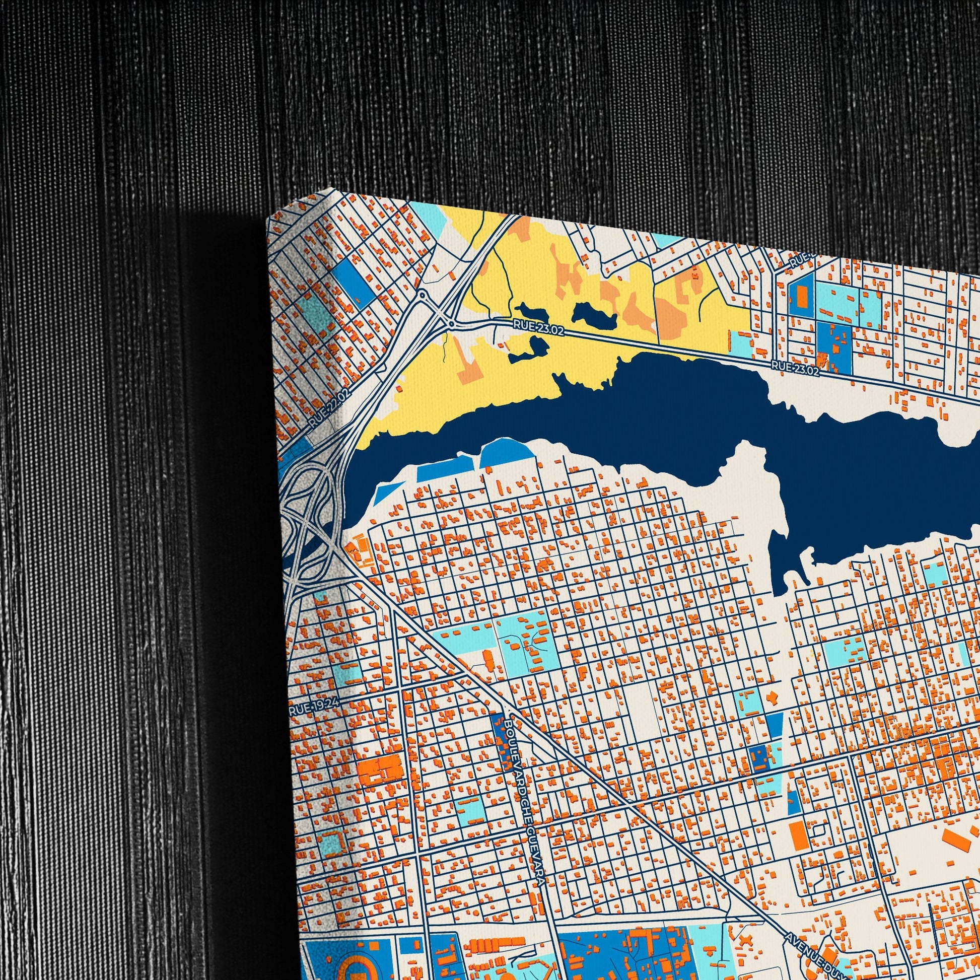 Ouagadougou Burkina Faso Colorful City Map Canvas Print Detail