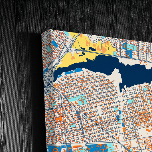 Ouagadougou Burkina Faso Colorful City Map Canvas Print Detail