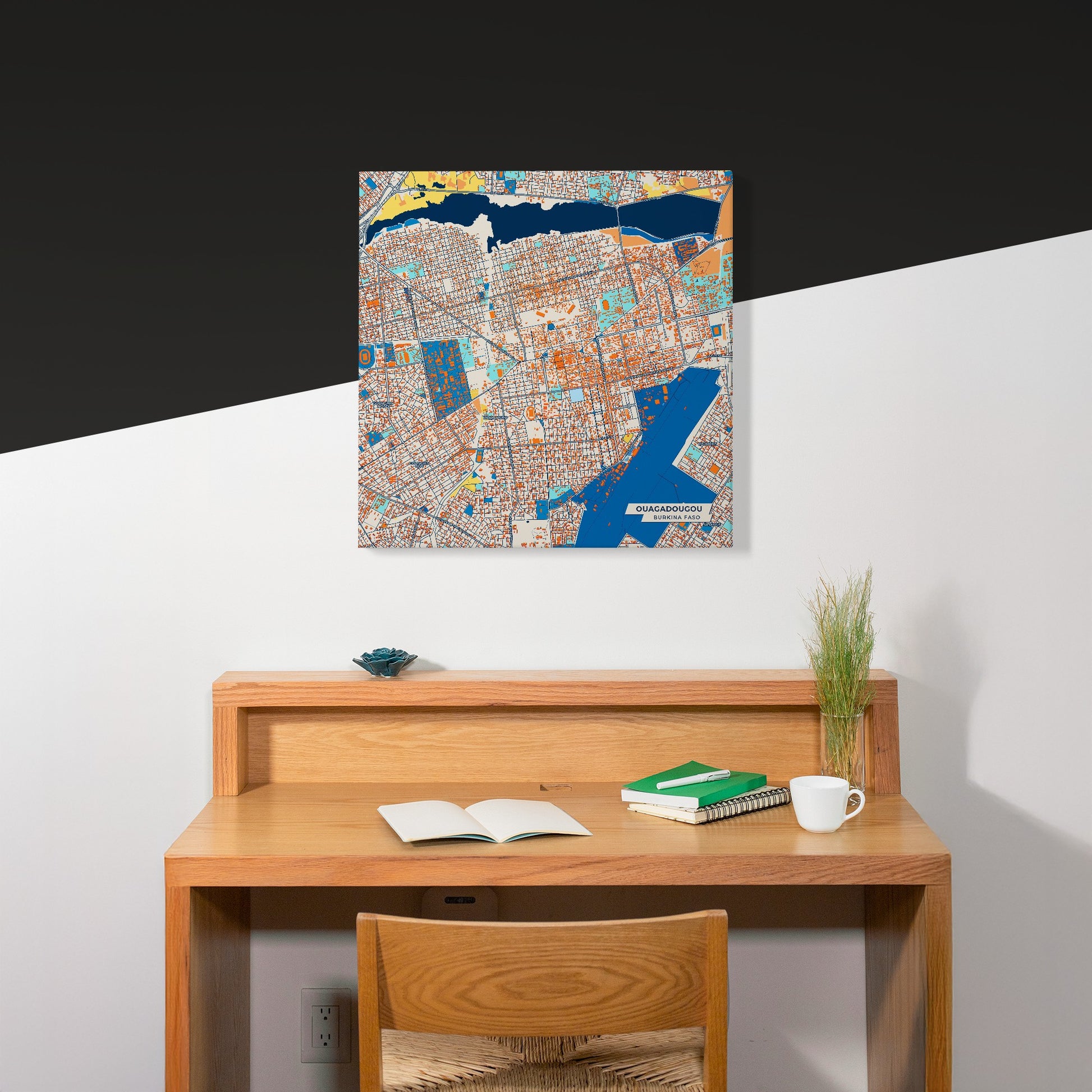Ouagadougou Burkina Faso Colorful City Map Canvas Print Scene