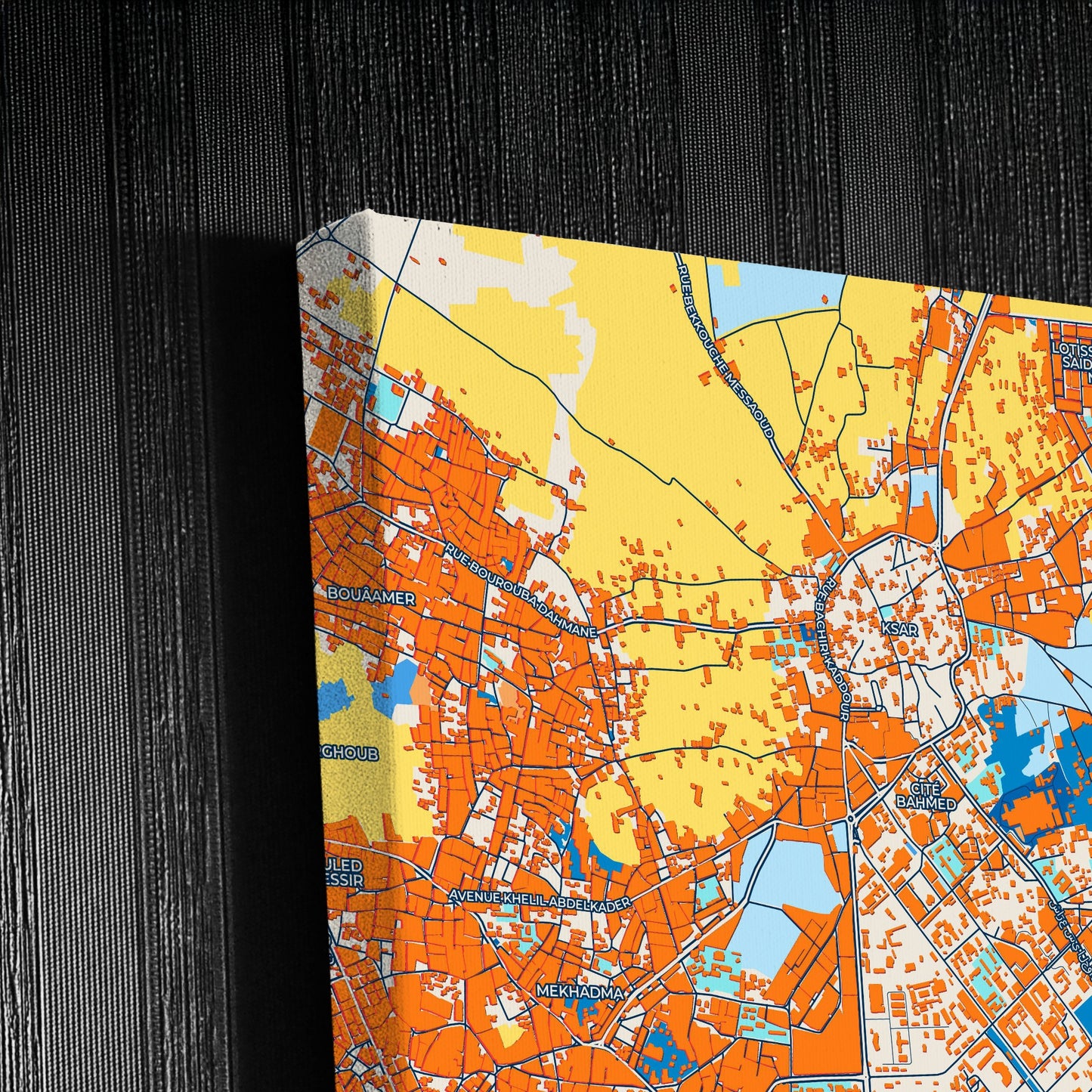 Ouargla Algeria Colorful City Map Canvas Print Detail