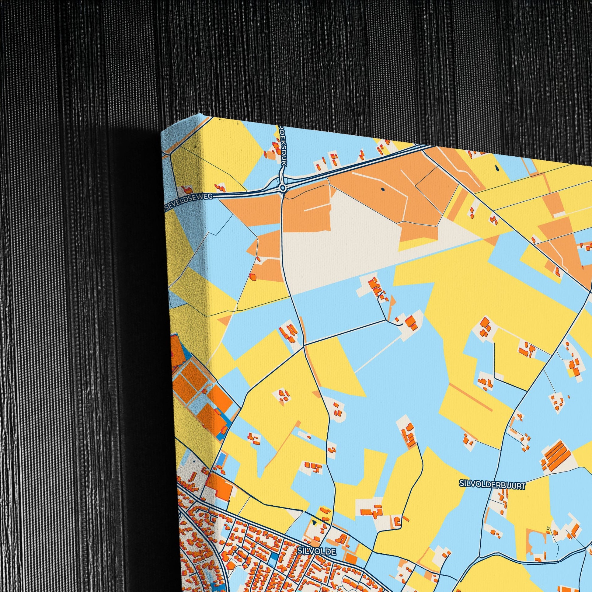 Oudeijsselstreek Netherlands Colorful City Map Canvas Print Detail