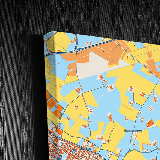 Oudeijsselstreek Netherlands Colorful City Map Canvas Print Detail