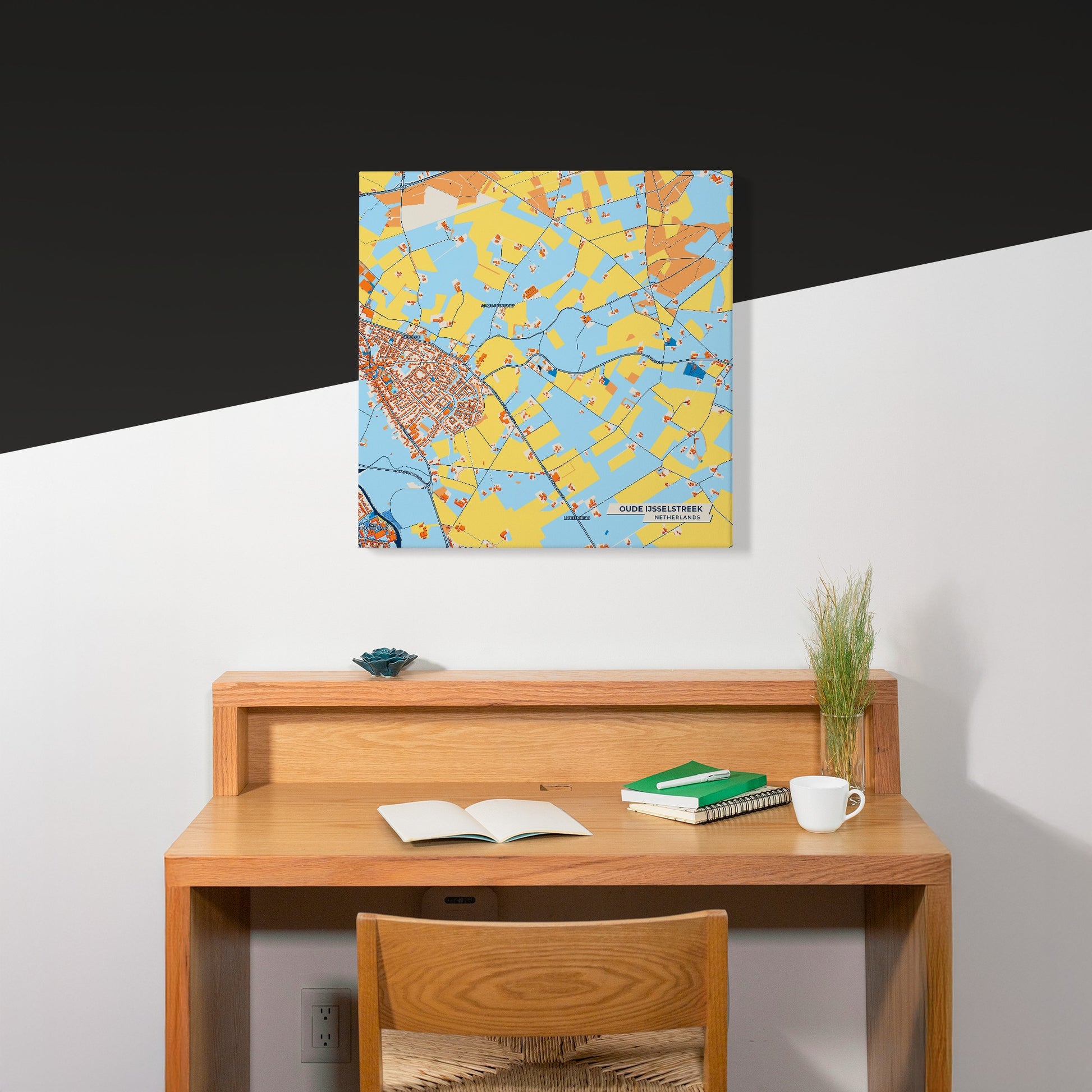 Oudeijsselstreek Netherlands Colorful City Map Canvas Print Scene