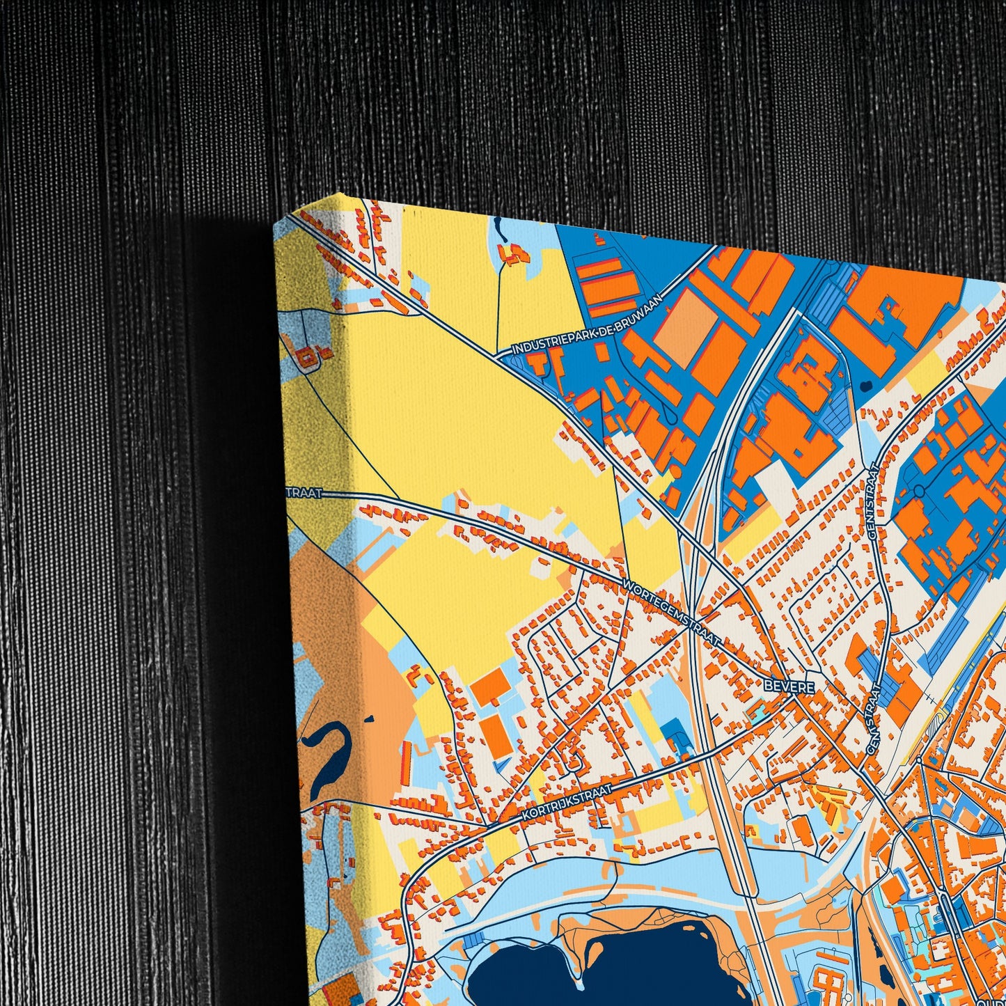 Oudenaarde  Belgium Colorful City Map Canvas Print Detail