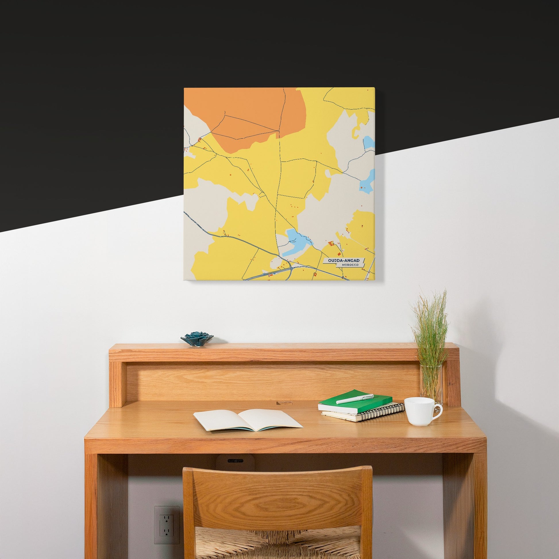 Oujda-Angad Morocco Colorful City Map Canvas Print Scene