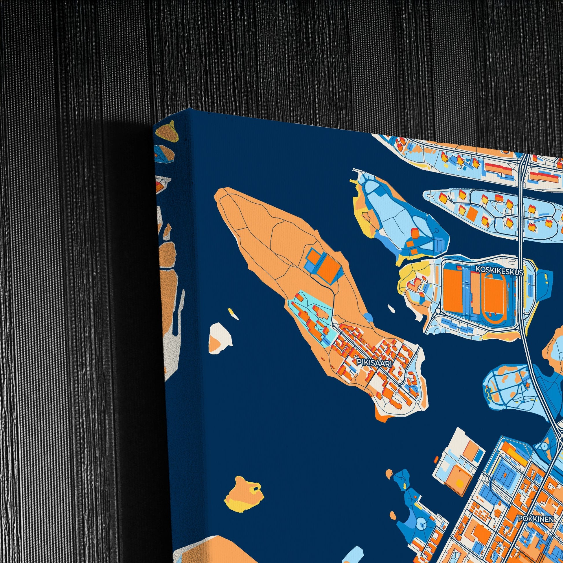 Oulu Finland Colorful City Map Canvas Print Detail